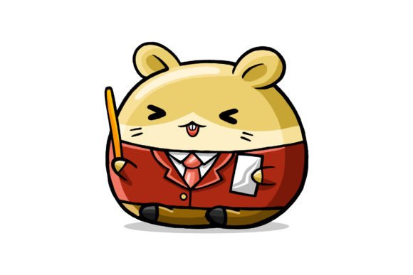 Cute Hamster Teacher Cartoon Vector