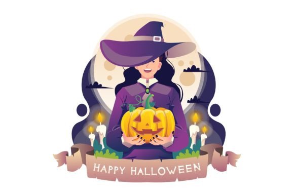 Halloween Witch Illustration: A Versatile Design for Your Projects
