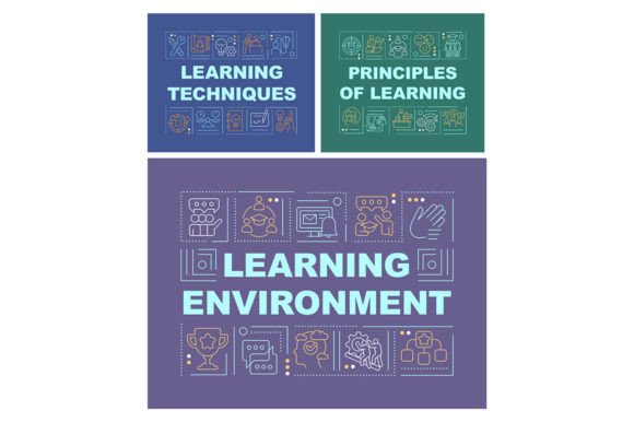 Principles of Learning Word Banner Set: Enhancing Visual Communication