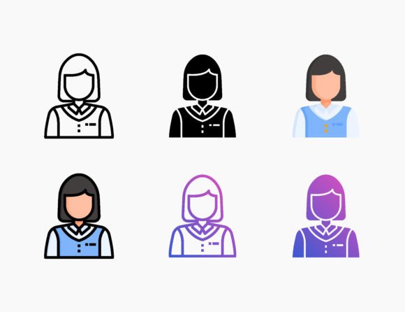 Women Student Icon: Versatile and Customizable
